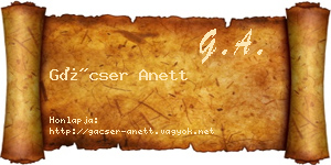 Gácser Anett névjegykártya
