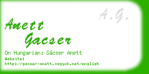 anett gacser business card
