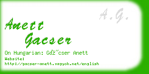 anett gacser business card